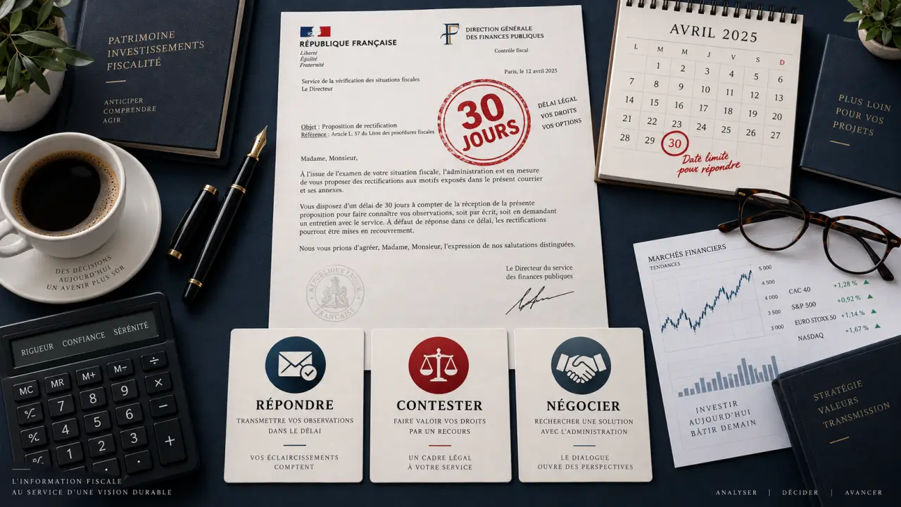 Redressement fiscal : 30 jours pour répondre, contester ou négocier