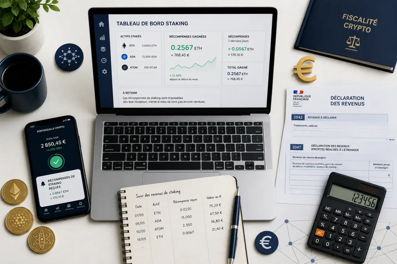 Fiscalité du staking crypto : quand le gain est reçu, mais pas encore vendu