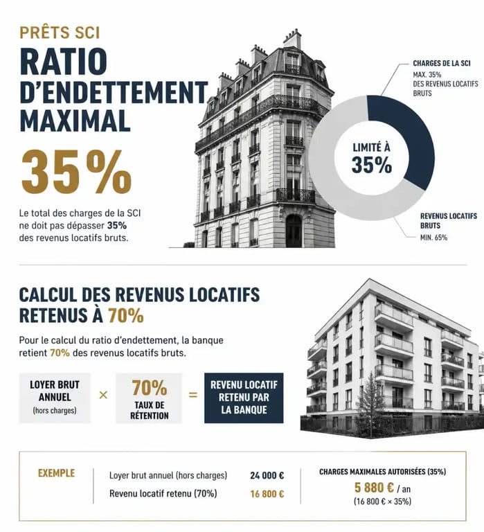 Infographie sur les critères d'octroi de prêt immobilier pour une SCI