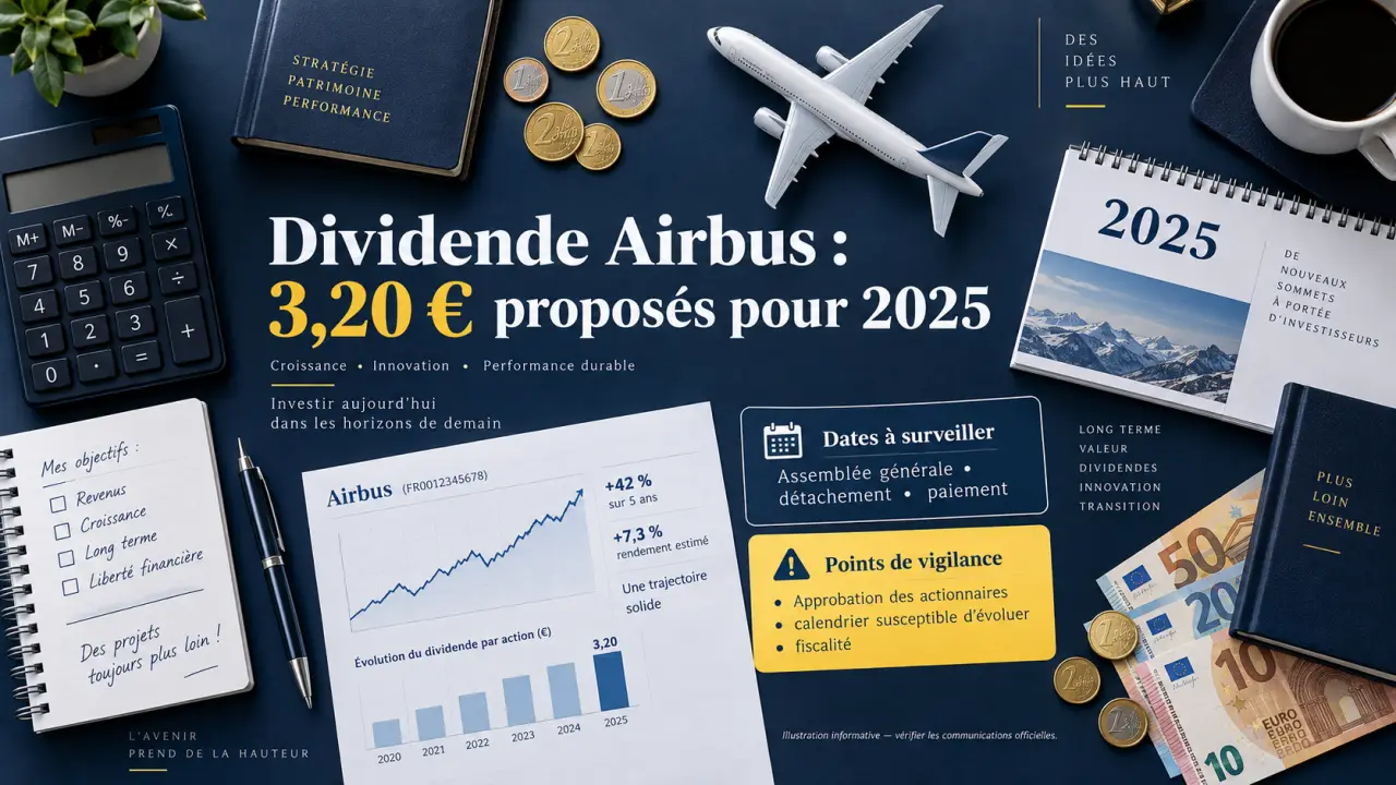 Dividende Airbus : 3,20 € proposés pour 2025, dates et points de vigilance