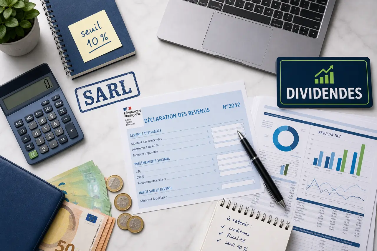 Dividendes en SARL : conditions, fiscalité et seuil de 10 % à connaître