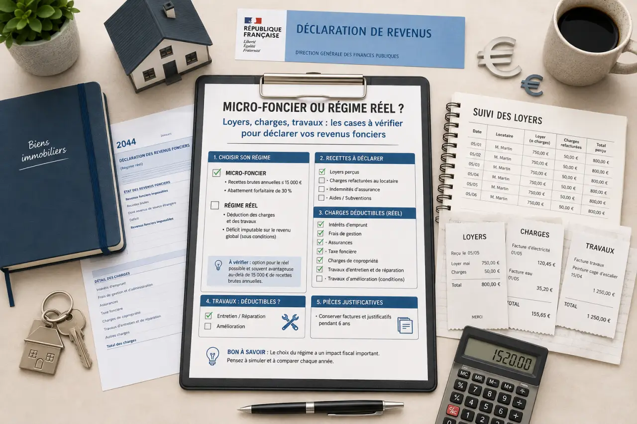 Micro-foncier ou régime réel ? Loyers, charges, travaux : les cases à vérifier pour déclarer vos revenus fonciers