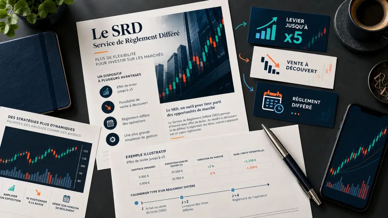 Que permet le SRD aux investisseurs ? Levier jusqu’à x5, vente à découvert et règlement différé