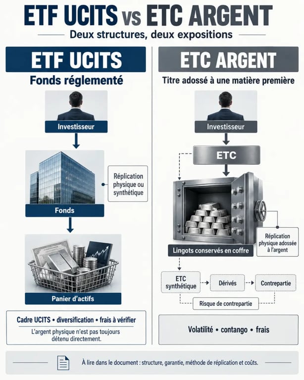 ETF argent en Europe : différence entre ETC à réplication physique et synthétique