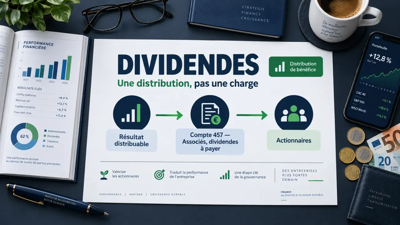 Dividendes : une distribution, pas une charge, avec le compte 457